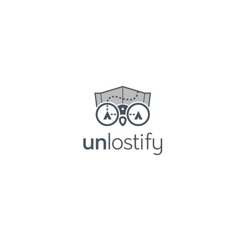 Road trip logo with the title 'unlostify'