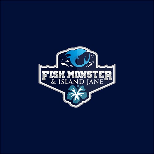 Combination logo with the title 'Fish Monster & Island Jane'