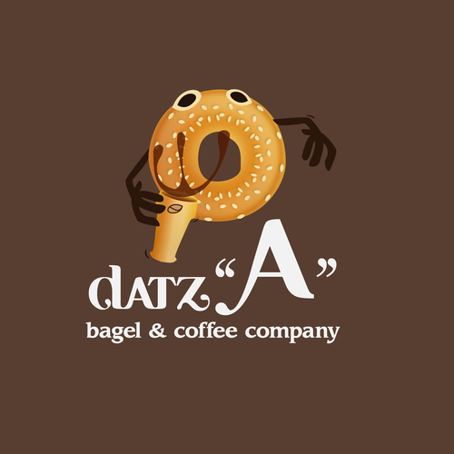 Donut  logo with the title 'Create a logo for a new coffee & bagel mobile food truck'