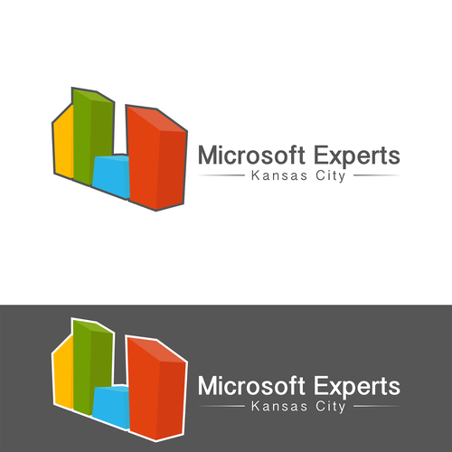 Perspective logo with the title 'Microsoft Inspired logo'