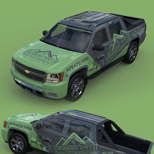 Chevrolet design with the title 'Car wrap - construction company'