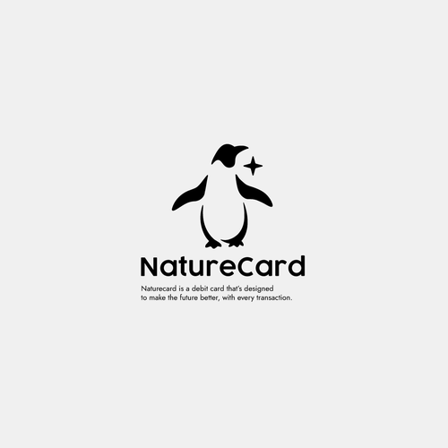 Penguin logo with the title 'NatureCard / Logo Design'