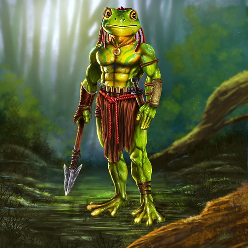 Frog design with the title 'Frog warrior'