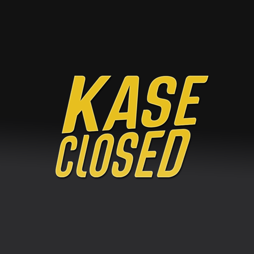Sticker and decal logo with the title 'KASE CLOSED'