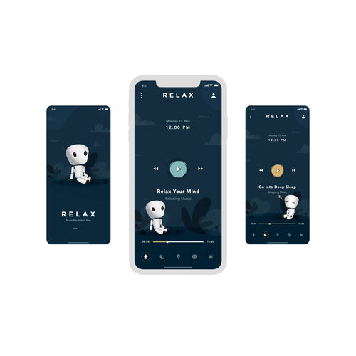 Meditation design with the title 'Meditation App UX/UI Design.'