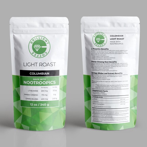 Geometric packaging with the title 'coffee packaging'