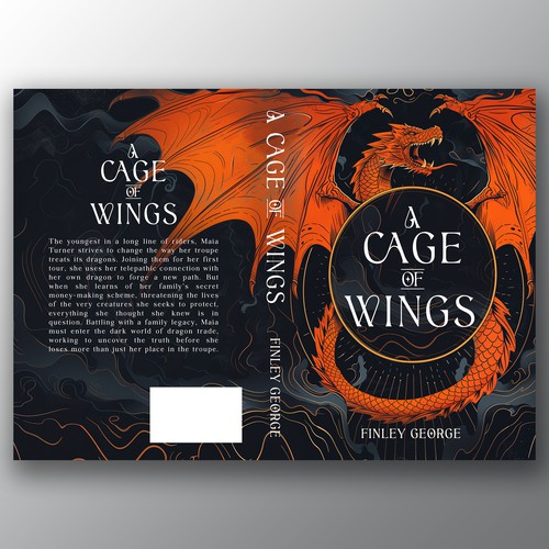 Dragon book cover with the title 'A Cage Of Wings'