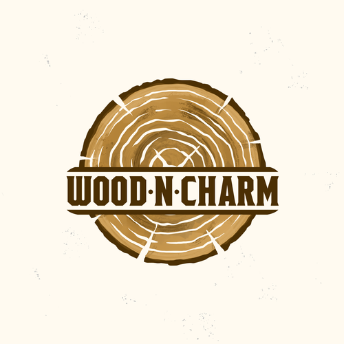 Wood design with the title 'logo for wood n charm'