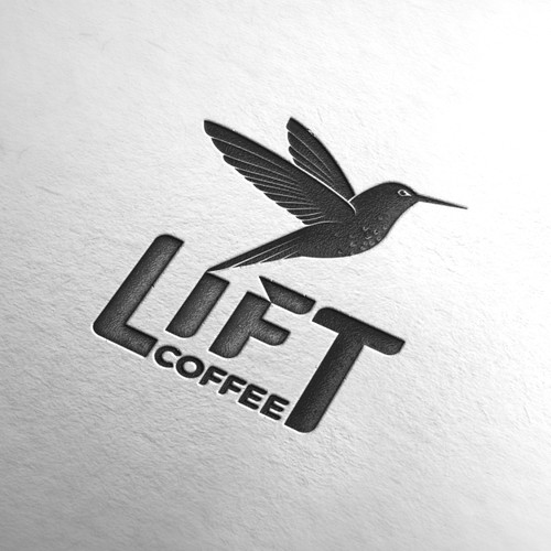 Hummingbird logo with the title 'Logo for Lift Coffee'