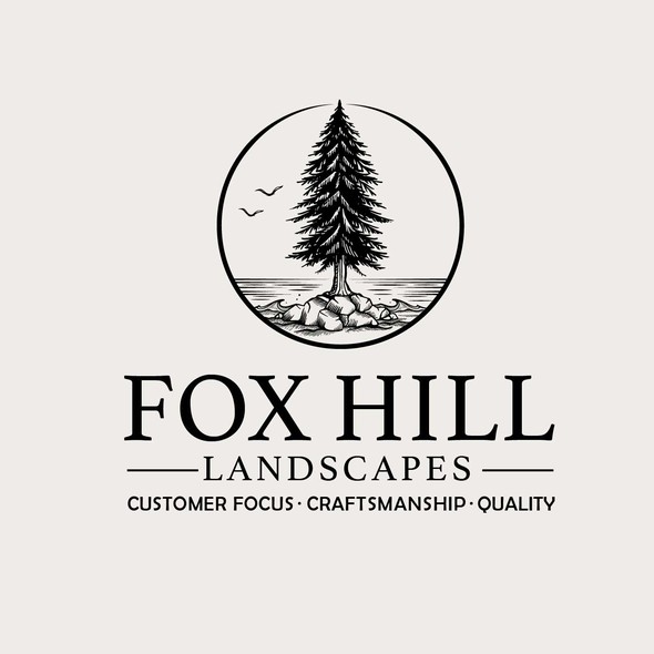 Landscape logo with the title 'fox hill'