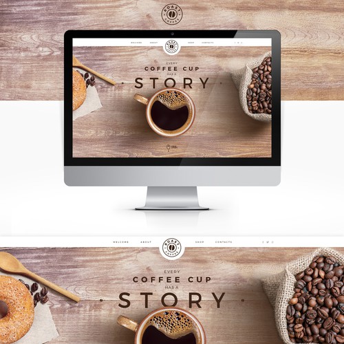 Shopping design with the title 'Global coffee company "Roast.com"'