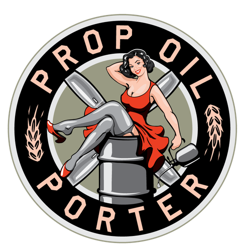 Beer glass logo with the title 'Prop oil'