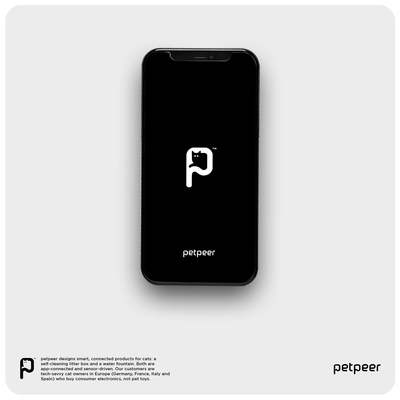 Minimal tech logo for a smart pet brand