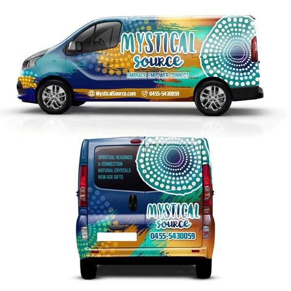 Wrapping design with the title ' Mystical Source Van Wraping '