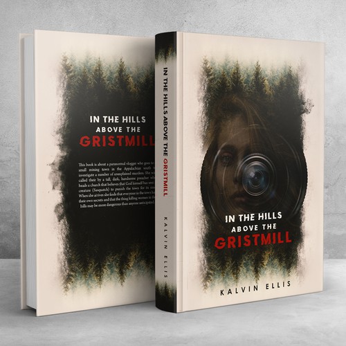 Horror book cover with the title 'In the Hills above Gristmill'