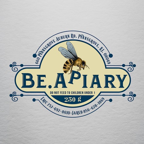 Vintage modern design with the title 'Be.Apiary'