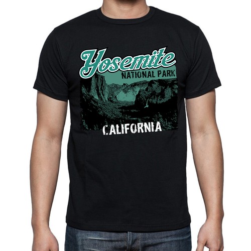 National park design with the title 'Yosemite, National Park - California'