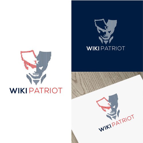 Patriot logo with the title 'Logo for Trending Political News & Podcast Wiki Patriot, a patriot's logo forms sound waves'