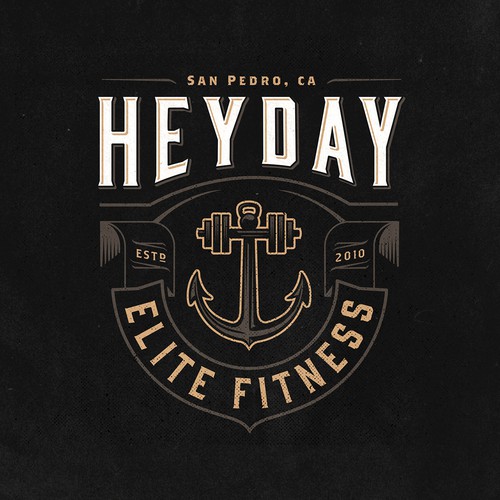 Anchor logo with the title 'Create Vintage Logo For Heyday Elite Fitness (CrossFit)'