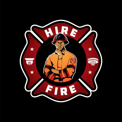 First aid logo with the title 'Hire Fire'