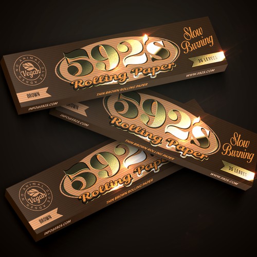 Authentic design with the title '592 Rolling Paper booklet design'