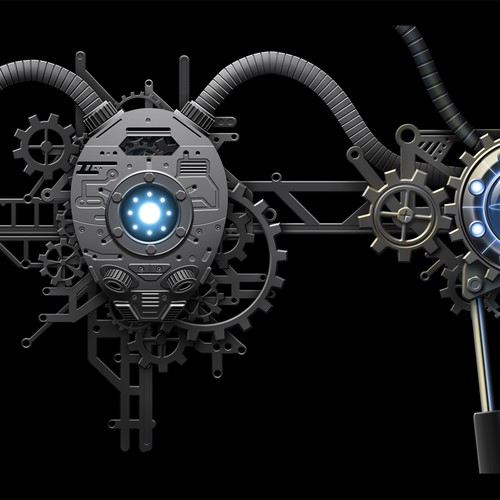 Mechanic design with the title 'Bio-Mechanical Tattoo'