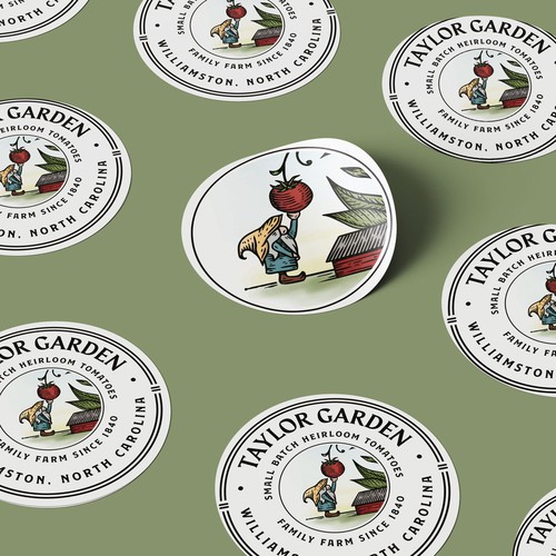 Farm brand with the title 'Taylor Garden farm stickers'