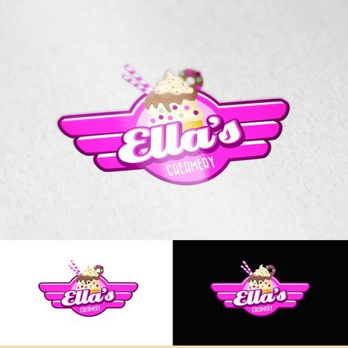 Dessert logo with the title 'Logo for 50's Ice Cream Store '