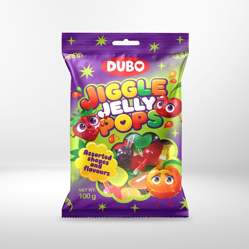 Candy packaging with the title 'Packaging for a Jelly candy'