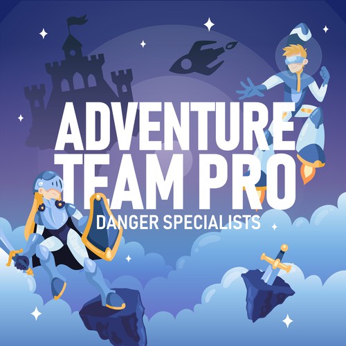 Podcast cover artwork with the title 'Podcast cover design for Aventure Team Pro'