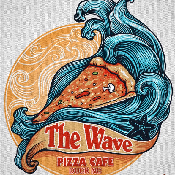 Food t-shirt with the title 'The Wave Pizza Caffe '