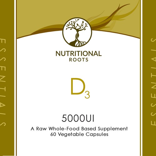 Nutrition label with the title 'Nutritional Roots'