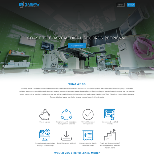 Sleek website with the title 'Gradient inspired design for Medical Records Attorney Website'