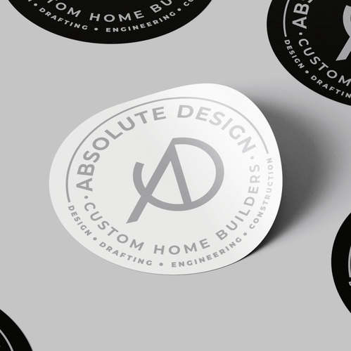 Builder logo with the title 'Absolute Design - Custom Home Builders'