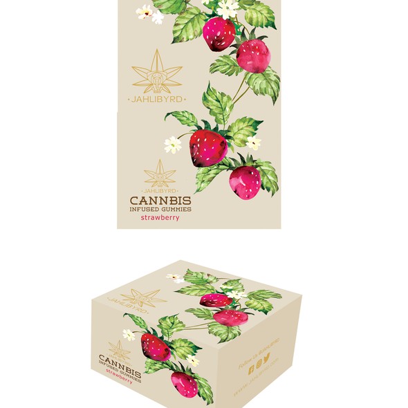 Strawberry packaging with the title 'packaging design'