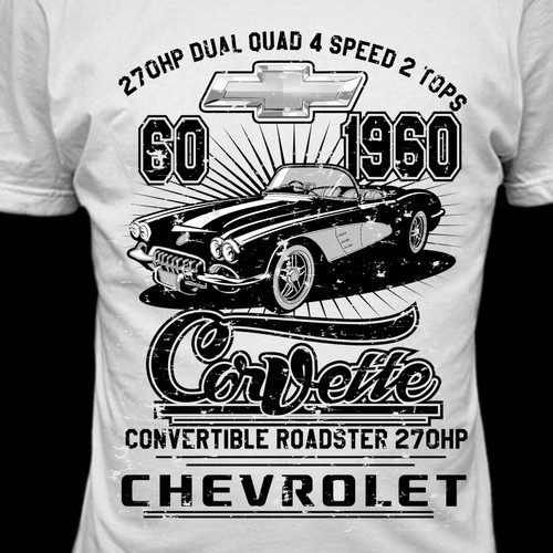 Automotive design with the title 'Create a CHEVROLET mens tee!'