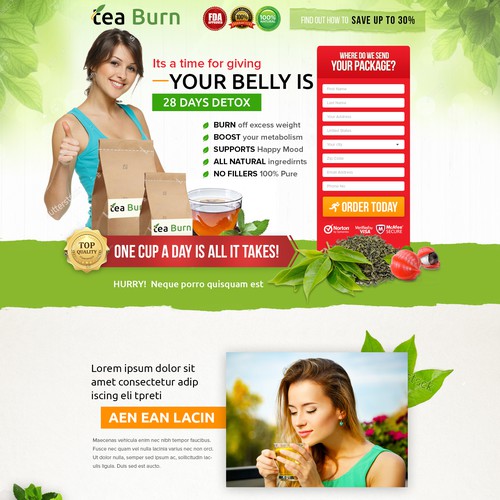 Drink website with the title 'Product Page design'