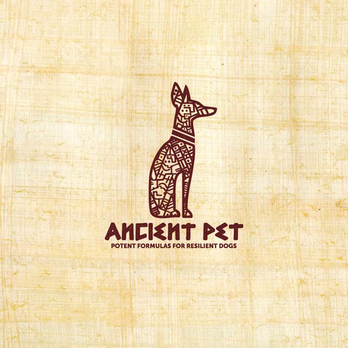 Ancient Greece design with the title 'Ancient logo for dog food.'
