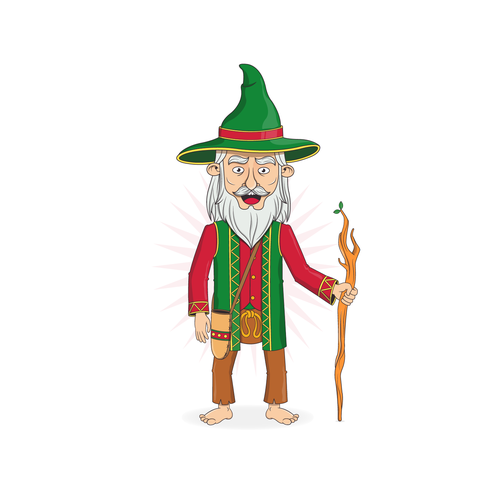 Wizard design with the title 'magical illustration of a Wizard'