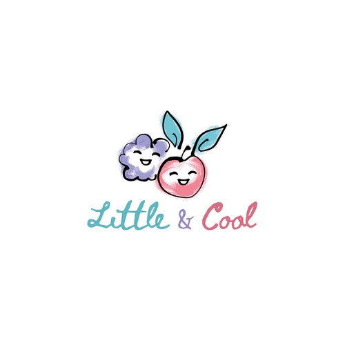 Pastel design with the title 'Cute logo concept for "Little and cool"'