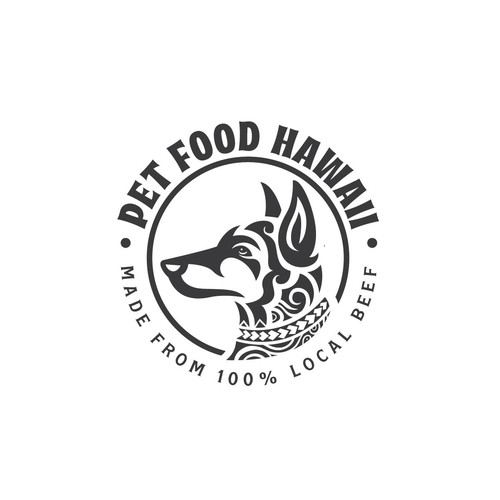 Pet shop logo with the title 'PET FOOD HAWAII'