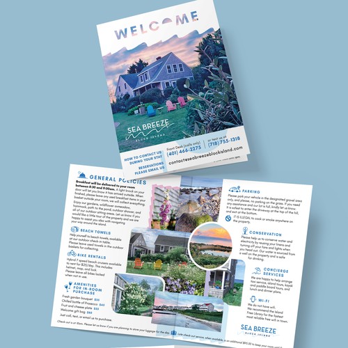 Village design with the title 'Welcome letter for Bed and Breakfast Hotel.'