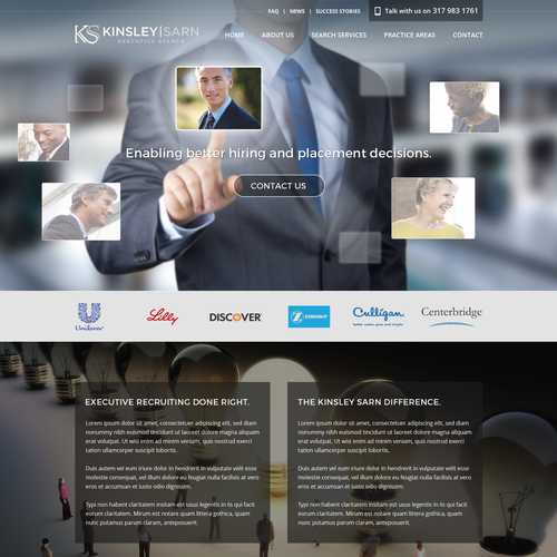 Corporate website with the title 'Homepage Design For Executive Search Firm'