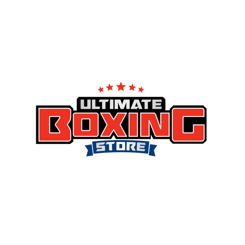 Boxing-gloves logo with the title 'Ultimate boxing store'