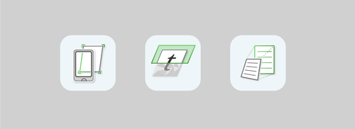 Document design with the title 'Small custom icons set'