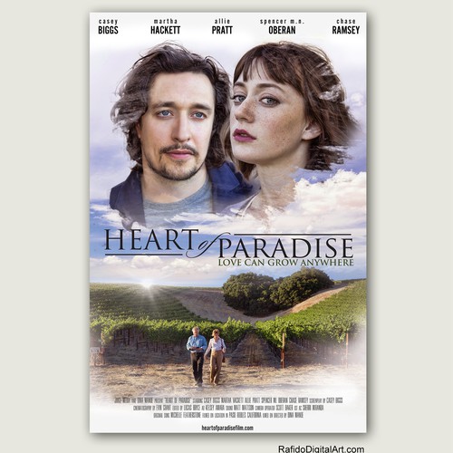 Movie design with the title 'Heart Of Paradise'