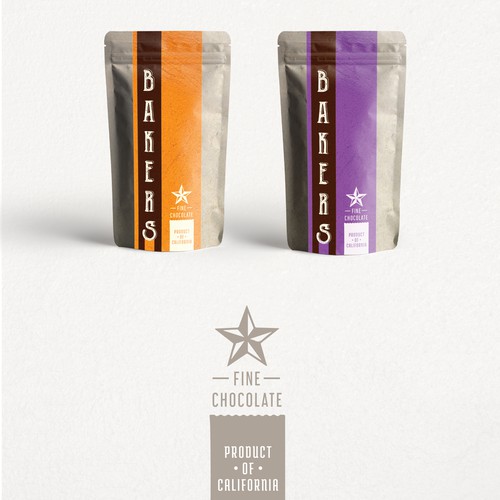 Chocolate label with the title 'Bakers-Chocolate Packaging'