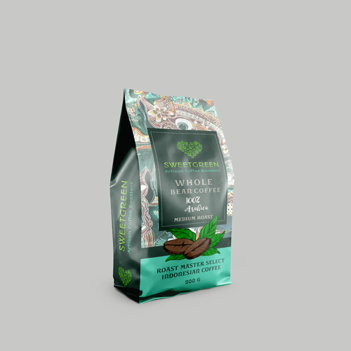 Coffee packaging with the title 'coffee'