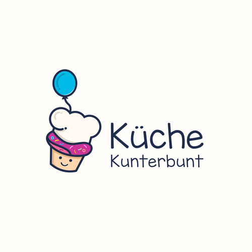 Birthday design with the title 'Küche Kunterbunt'