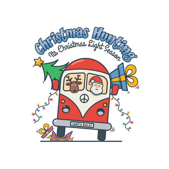 Santa Claus logo with the title 'Christmas Hunting'